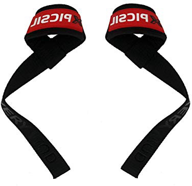 PicSil Correas Levantamiento de Pesas – Correas Profesionales Acolchadas Muñequeras Elevación Gym Straps Deportivas