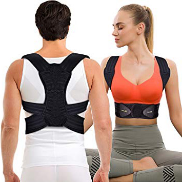 Corrector de Postura Espalda y Hombros Para Hombre y Mujer, Faja para Dolor de Espalda, Enderezador de Espalda Transpirable, Cinturón de Cintura Doble Mejorado(L, cintura 32 '' - 39 '')