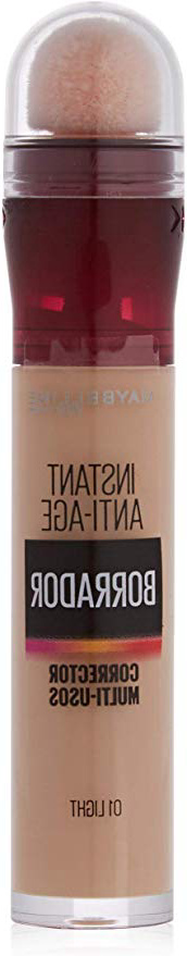 Maybelline Corrector de Ojeras, Bolsas e Imperfecciones Borrador Ojos Tono 01 Light pieles claras, 6.8 ml