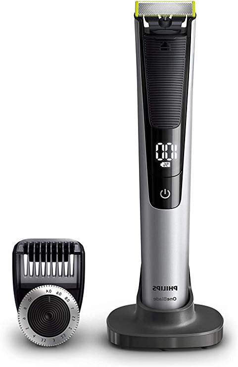 Philips QP6520/30 OneBlade Pro - Recortador de barba con peine de precisión de 14 longitudes y base de carga, recorta, perfila y afeita, recargable