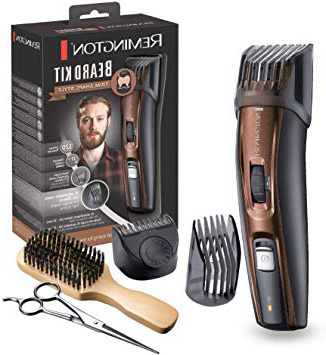Remington MB4045 - Kit Recortador de Barba, 5 Accesorios y Barbero, Inalámbrico, Litio, Lavable, Negro y Marrón