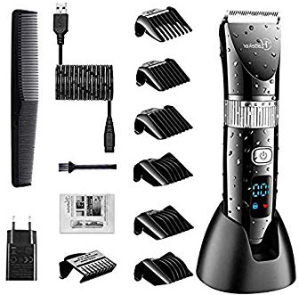 Hatteker Cortapelos Hombre Maquina de Cortar el Pelo Cortadora de Pelo Recortador de Barba Waterproof