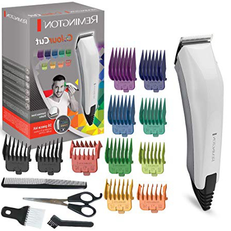 Remington ColourCut HC5035 - Máquina de cortar pelo con cable, 16 Accesorios, Acero Inoxidable, Blanco y Gris