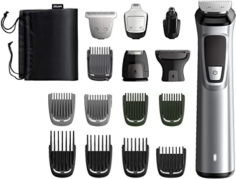 Philips Multigroom series 7000 MG7730/15 Recortadora Todo en Uno (16 en 1), Negro, Plateado