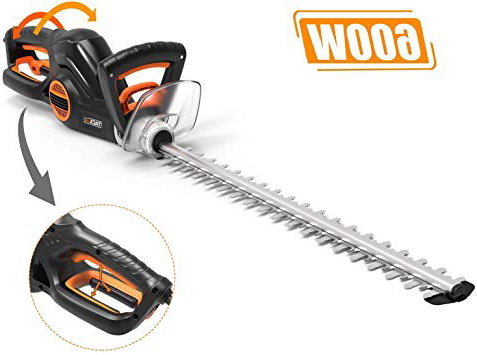 TACKLIFE Cortasetos Eléctrico, 600W Cortasetos, 20mm Ancho de Corte, 3 Ángulos de Corte y 3 Interruptores, Corte Anticolisión, Diseño de Parachoques - GHT1A