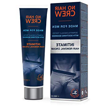 NO HAIR CREW Crema Depilatoria Íntima Premium - Extra Suave Hecha Para Hombres, 100 ml