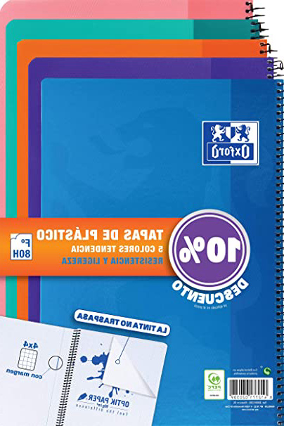 Cuadernos Folio(A4) Oxford. Pack 5