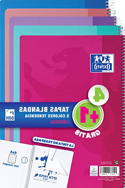 Oxford Cuadernos A4,Tapa Blanda, 80