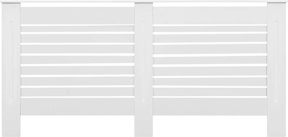 Festnight Cubierta para Radiador Mueble para Radiador Cubre Radiadores MDF Blanco 172x19x81,5 cm