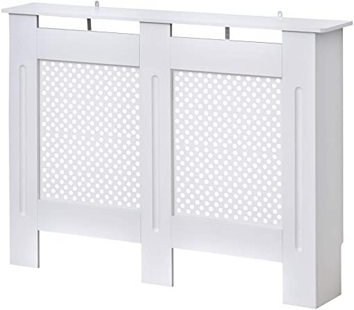 HOMCOM Cubre Radiador Blanco Cubierta