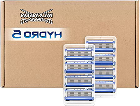 Wilkinson Sword FFP BOX Hydro 5 - Caja de 8 Recambios de Cuchillas de Afeitar de 5 Hojas para Hombres, Recambios Desechables de Afeitado Manual