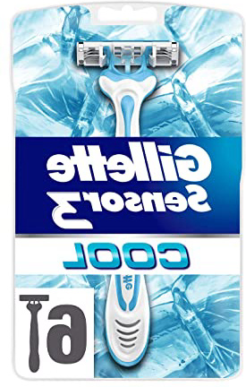 Gillette Sensor 3 Cool Maquinilla Desechable con 3 Hojas - 6 Unidades