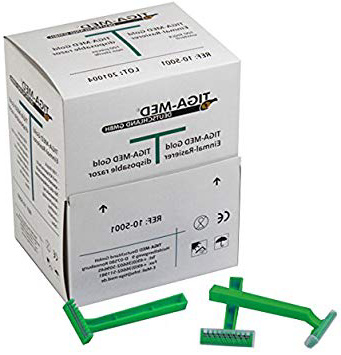 Tiga-Med - Maquinillas de afeitar desechables (2 hojas, 100 unidades), color verde