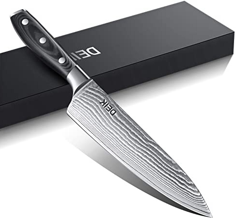 Deik Cuchillo Damasco, 20cm, Cuchillos de Cocina