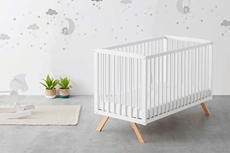 Cuna bebe Woody 120x60 3 alturas de somier + colchón HR
