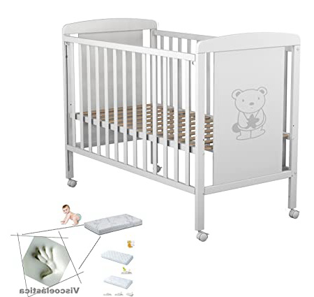 Cuna de bebe Star Ibaby Dreams Sweet. 3 posiciones de somier. Lateral abatible + Colchón Viscoelastica.