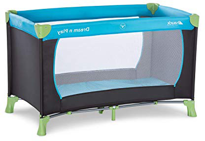 Hauck Dream N Play - Cuna de viaje 3 piezas 120 x 60 cm, bebe, incluido colchóncito y bolsa de transporte, de 0+ meses hasta 15 kg, plegado y montaje fácil, estructura ligera y muy estable, azul
