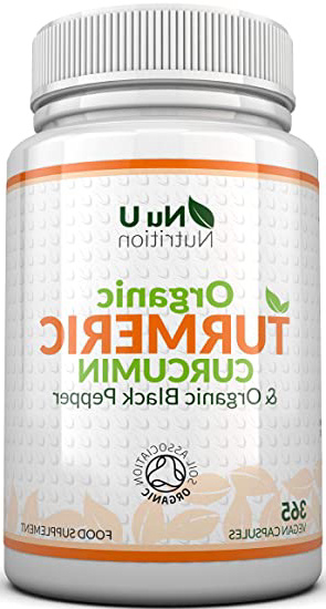 Cúrcuma Curcumina Orgánica y Pimienta Negra Orgánica, 365 Cápsulas (Suministro Para 1 Año) | Máxima Potencia 600 mg - Fabricada en el Reino Unido por Nu U Nutrition