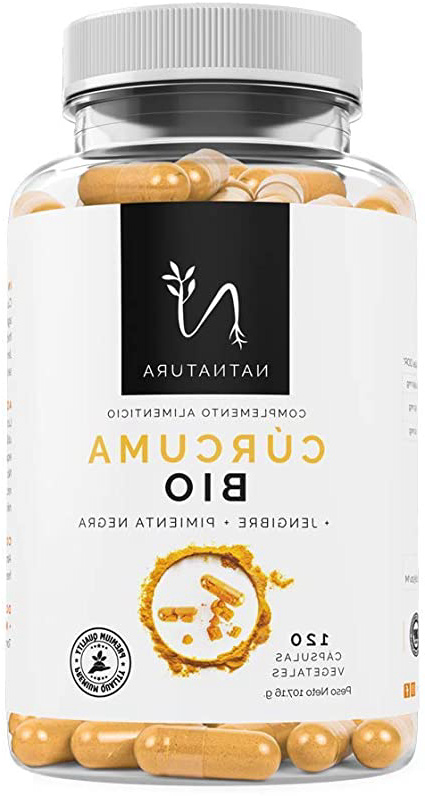 Cúrcuma orgánica 745mg + Jengibre + Pimienta negra. Suplemento alimenticio a base de cúrcuma ecológica Bioperine. Potente antioxidante natural. 120 cápsulas vegetales. Vegano y sin gluten.