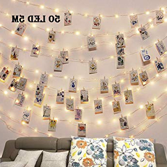 Clip Cadena de Luces LED,LECLSTAR 5m 50 LED Fotoclips Guirnalda de Luces,ideal para Hogar, Pared, Navidad, Fiesta, Boda,Decoraciones de Dormitorio(50 Clips)
