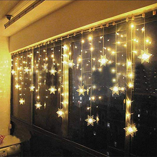 Cortina de Luces, Luz Cadena, Luz de Cortina, LED Guirnaldas luminosas, Cadena De Luces, 8 Modos de Luz Perfecto para Decoración de Navidad, Festival,Fiestas, Casa,Jardín,Boda, Blanco Cálido