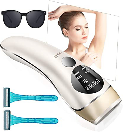 SKEY Depiladora de luz pulsada - 2 Modos IPL Depiladora Laser de 999,999 Pulsaciones, Pantalla LED, la Depilación Permanente del Vello Visible para Hombres y Mujeres, para Cuerpo y Cara