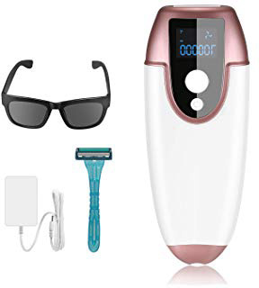 Depiladora IPL Openuye, sistema de depilación para mujeres y hombres, máquina de belleza, depilación indolora, cabezal láser de 600,000 flashes con gafas IPL y maquinilla de afeitar