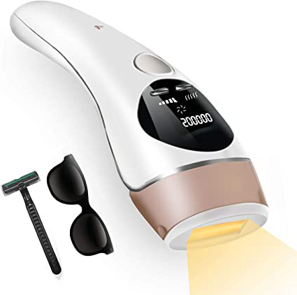 Depiladora Luz Pulsada, ACTION 2 Modos de Depilacion Definitiva Profesional, 500,000 Pulsaciones IPL Depiladora Laser para Hombre Mujere en Cuerpo, Cara, Piernas y Zonas Precisión, Blanco