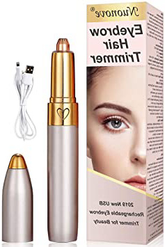 Depiladora Cejas Mujer, Depiladora de Cejas, Eléctrica Depiladora Cejas, Eyebrow Trimmer, Recortador Vello Nariz, USB Recargable, Mujer Depiladora Facial Para Cejas Máquina de Instrumento de Belleza