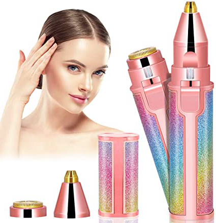 Eléctrica Depiladora Cejas, Aiemok 2 en 1 Depiladora Cejas Mujer Depiladora Facial Mujer Electrica, Flawless Depiladora de Cejas Afeitadora de Cejas USB Recargable con Luz LED para Cara Nariz Labio