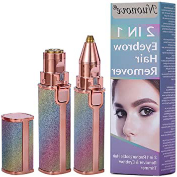 Depiladora Cejas Mujer, Eléctrica Depiladora Cejas, Depiladora de Cejas, Eyebrow Trimmer, Recortador Vello Nariz, 2 en 1 Maquina Depilar Facial USB Recargable Impermeable Portátil sin Dolor Luz LED