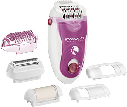 Rowenta Silence Soft EP5660 - Depiladora 2 velocidades, sistema antidolor de 24 pinzas, luz frontal Led, cabezal exfoliante, de afeitado, para axilas y para recorte para la zona del bikini