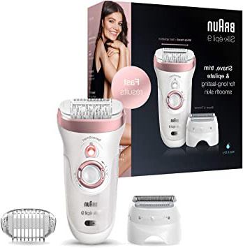 Braun Silk-épil 9 9-720 Depiladora eléctrica para mujer para una depilación duradera, cabezal de afeitado y recorte, con tecnología pinzas micro-grip