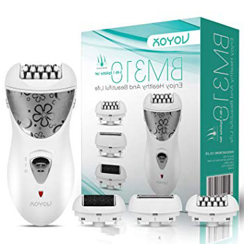 VOYOR Depiladora Eléctrica Inalámbrica 3 en 1 Cabezal Depilación, Exfoliante, de Afeitado Unisex Diseño Portátil Recargable BM310