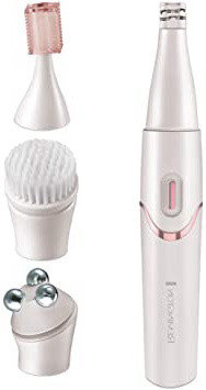 Remington Smooth & Silky EP7070 - Kit de Cuidado Facial, Depiladora Facial Femenina, Incluye Cabezal de Masaje, Cepillo Limpiador y Minilápiz, Rosa Perla