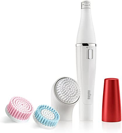 Braun Face 852 Edición Rubí - Cepillo de limpieza facial eléctrico y depiladora facial, con 4 accesorios
