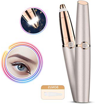 Eléctrica Depiladora Cejas - Xpreen Afeitadora de Cejas Recortador Flawless Recortador de Fello de Cejas Sin Dolor para Mujer Depiladora de Cejas Rápida y Segura con Luz LED