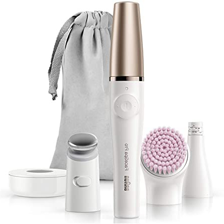 Braun FaceSpa Pro 912 - Sistema 3 en 1 con Depiladora Facial, Cepillo Facial y Cabezal Tonificador, Blanco