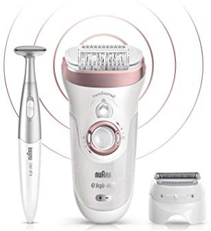 Braun Silk-épil 9 9/890 Wet&Dry Depiladora Eléctrica Inalámbrica Con Tecnología SensoSmart, Con 7 Accesorios, Color Oro/Rosa