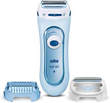 Braun Silk-épil LS 3 en 1 5160 - Afeitadora Femenina Inalámbrica, Capuchón Recortador, Accesorio Exfoliante, Color Azul