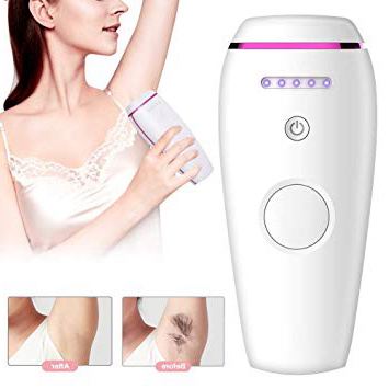 IPL la depilación,Depilación permanente,Depiladora de luz pulsada para 500,000 Pulsaciones para el Retiro del Pelo,Permanente con Sensor de Piel para Hogar y Viaje, para Mujer y Hombre
