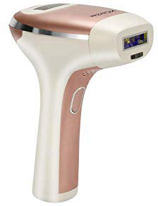 MiSMON Dispositivo de eliminación de vello IPL para cuerpo, rostro y bikini, uso doméstico, sistema de depilación láser profesional, 300,000 destellos con sensor de tono de piel