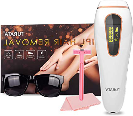TURATA IPL Depiladora de Luz Pulsada, 999,999 Flashes Disparos de Depilación Permanente para Cuerpo y Cara Dispositivo Láser Profesional sin Dolor para el Hogar para Cuerpo y Cara para Mujer y Hombre