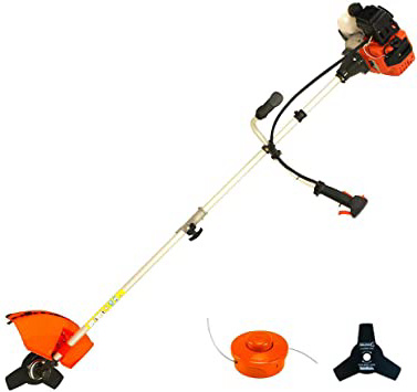 Desbrozadora gasolina barra divisible cortador de cesped 43cc 2,41cv accesorios (Naranja)