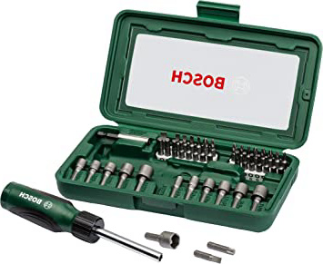 BOSCH 2607019504 - Set de bricolaje: 46 uds atornillar y atornillador, colores surtidos