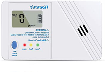 Hommie Detector Monóxido de Carbono Sensor de CO de 10 años con Función Memoria, Alarma de Detector de Monoxido con Pantalla Digital de 1.0 Pulgadas, 85db Altos Decibelios y Pilas Reemplazable, Blanco