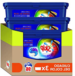 Skip Ultimate Triple Poder Cuidado del Color Detergente Cápsulas para Lavadora - Paquete de 3 x 32 lavados - Total: 96 lavados