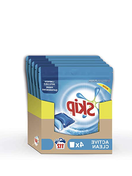 Skip Active Clean Detergente Cápsulas para Lavadora - Paquete de 4 x 28 lavados - 112 lavados