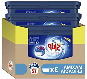 Skip Ultimate Triple Poder Máxima Eficacia Detergente Cápsulas para Lavadora - Paquete de 3 x 24 lavados - Total: 72 lavados