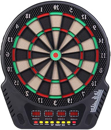 HOMCOM Diana Electronica con 6 Dardos Juego Digital con Sonido En Bar Gimnasio para hasta 27 Juego con 243 Variantes 44x51.5x3.2